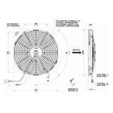 SPAL Elektronischer Lüfter saugend 1460 m³ 12V 305 mm