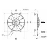 SPAL Elektronischer Lüfter saugend 1940 m³ 12V 255 mm