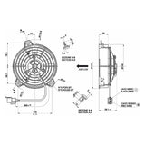 SPAL Elektronischer Lüfter blasend 490 m³ 12V 130 mm