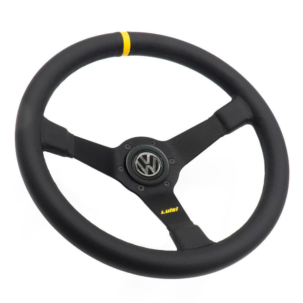 LUISI Mirage Race sports steering wheel leather complete set VW Golf 2 & Golf 3 09/1988-1997 (bowled / with TÜV) - PARTS33 GmbH