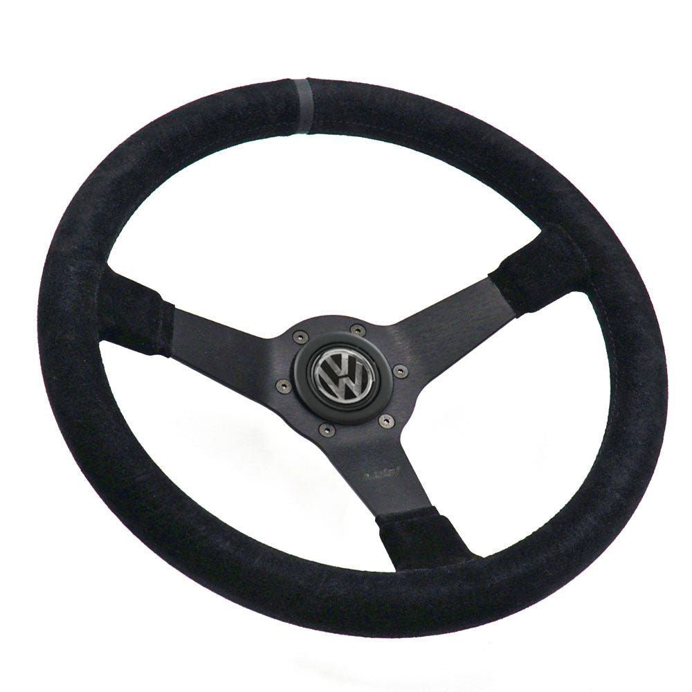 LUISI Mirage Race sports steering wheel suede complete set VW Golf 1 & Golf 2 1982-08/1988 (dish / with TÜV) - PARTS33 GmbH