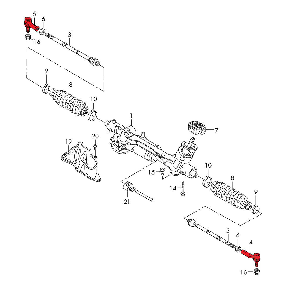 VERKLINE Bump-Steer Kit vordere Lenkstangenköpfe passend für Audi A3 S3 RS3 (8P)