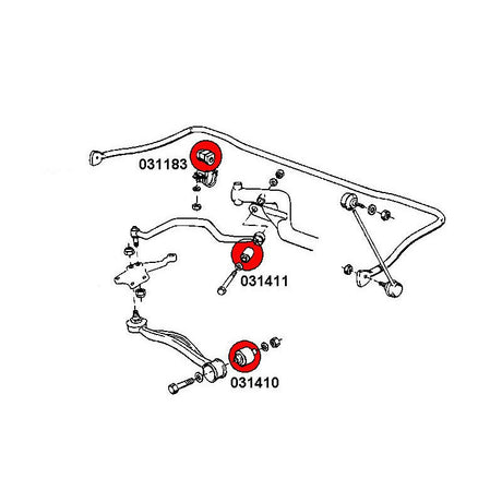 STRONGFLEX BMW E34 Buchsen Set Vorderachse (PU) - PARTS33 GmbH