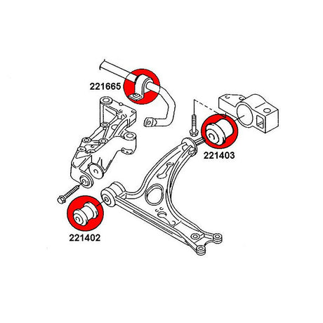 STRONGFLEX Skoda Octavia 2 bush set front axle (PU) - PARTS33 GmbH